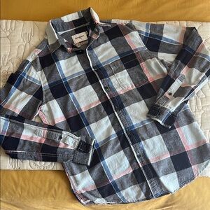 Plaid Linen Long Sleeve Button Up Shirt
